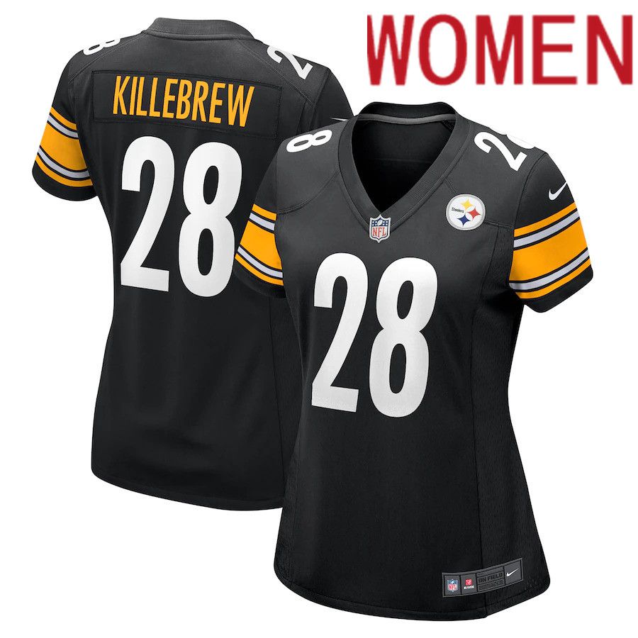 Women Pittsburgh Steelers 28 Miles Killebrew Nike Black Game NFL Jersey